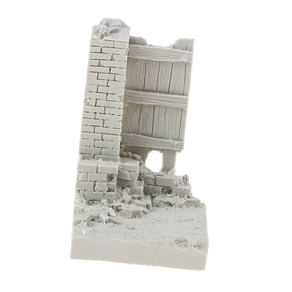 Неокрашенная полимерная военная модель MagiDeal 1/35 руины настенная для песчаного