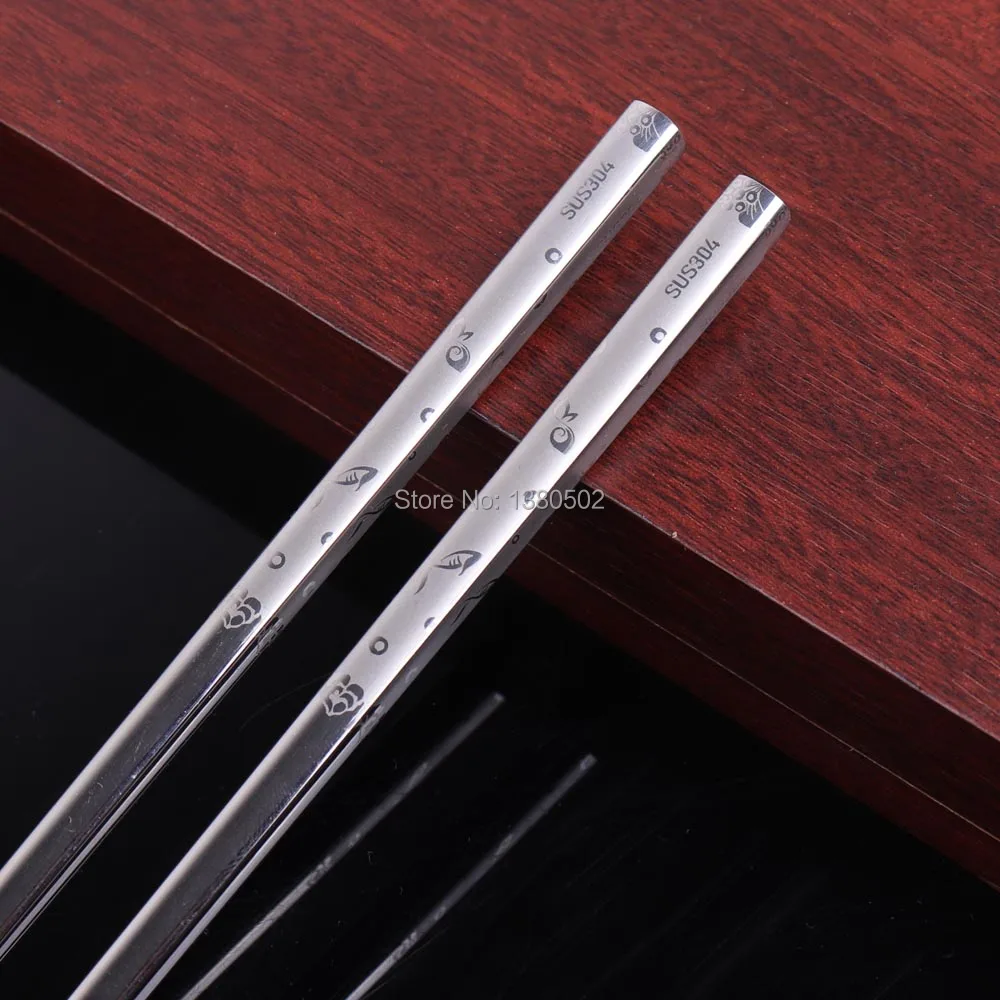 6Pairs /lot 304 Stainless Steel personality Non-Slip Reusable Portable Metal Chopstick for Food | Дом и сад
