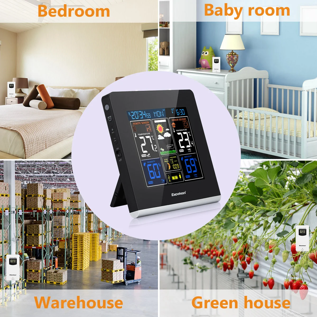 Горячая Excelvan цифровая RCC беспроводная погодная станция с беспроводным датчиком