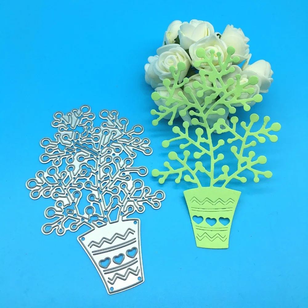 

YINISE Metal Cutting Dies For Scrapbooking Stencils Potted plant DIY PAPER Album Cards MAKING Embossing Folder Die CUT Cuts MOLD