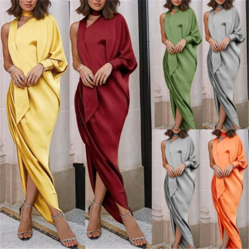 Новое Женское длинное однотонное вечернее платье для вечевечерние летнее