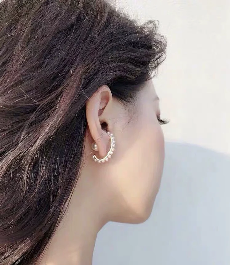 Flatfoosie 2019 New Simulated Pearls Dangle Earrings For Women Elegant Wedding Party Trendy Girls Statement Earring Drop Jewelry | Украшения