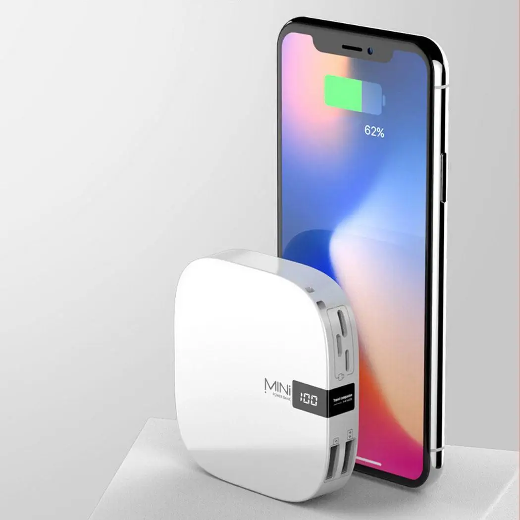 Мини 10000 мАч беспроводной Q3.0 двойной USB светодиодный дисплей внешний аккумулятор