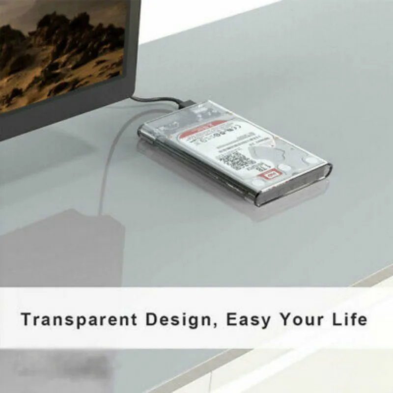 Внешний жесткий диск 2 5 дюйма корпус USB 3 0 Прозрачный чехол для HDD SSD | Дом и сад