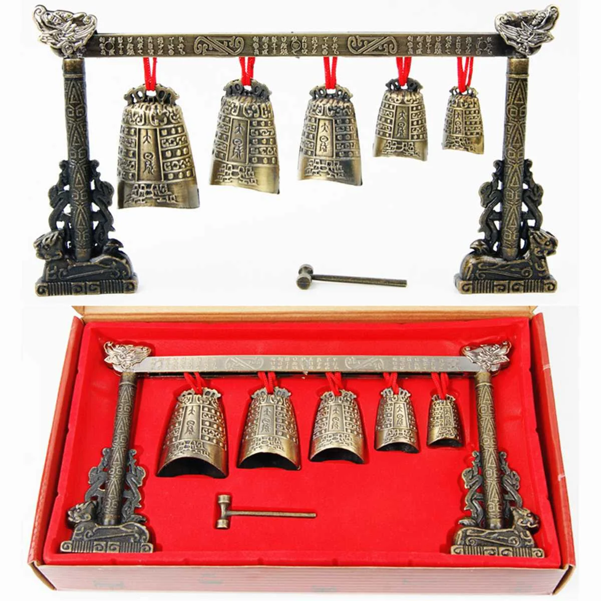 Китайские колокольчики Glockenspiel бронзовые античные китайские мини музыкальные
