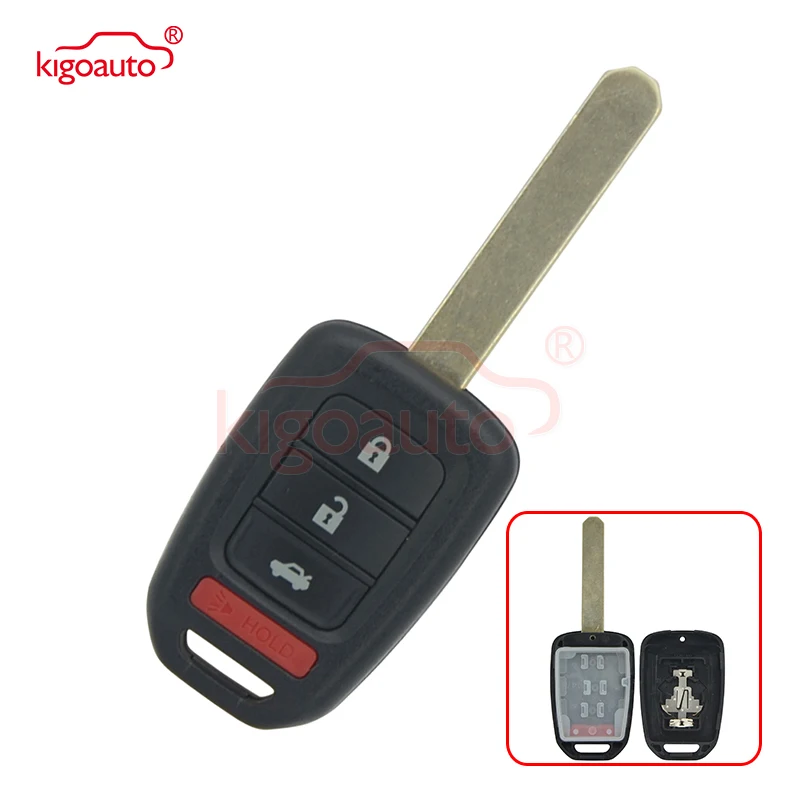 

Kigoauto 35118-T2A-A20 Remote key shell 3 button with panic HON66 for Honda Accord Civic 2014 2015 MLBHLIK6 1T