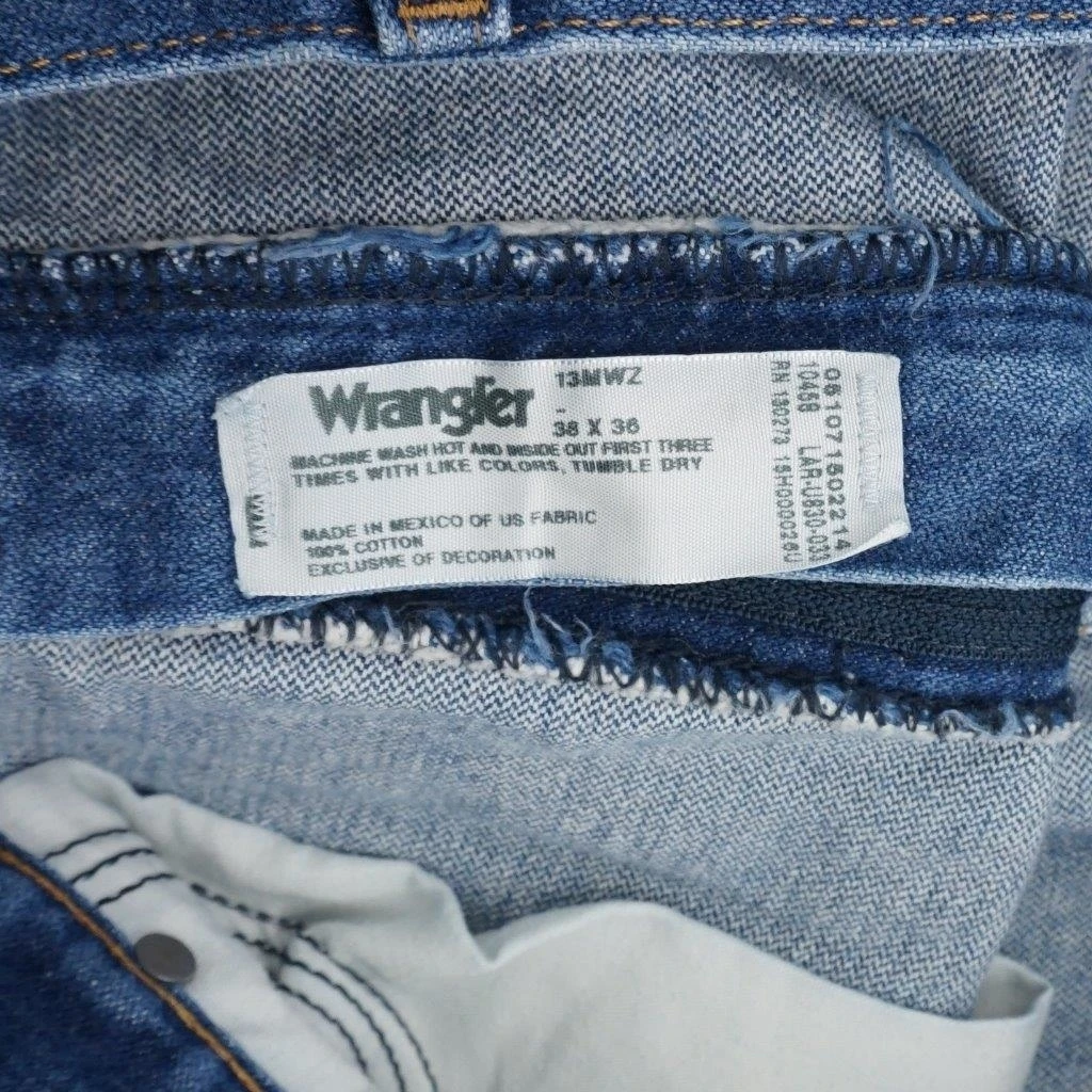 WRANGLER 13MWZ оригинальный ковбой вырезать джинсы для женщин средней стирки джинсовые