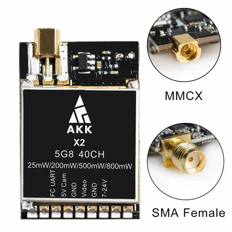 Передатчик AKK X2 SMA/X2P SMA /MMCX 25 МВт/200 мВт/500 МВт/800 МВт 5 8 ГГц 37CH FPV и Режим Smart Audio OSD питм