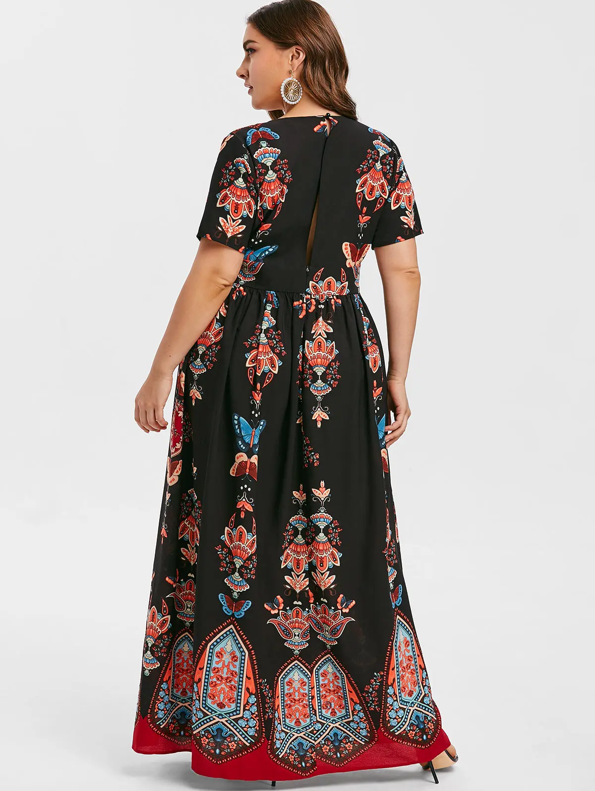 Женское пляжное платье с разрезом Wipalo винтажное элегантное макси высокой талией - Фото №1