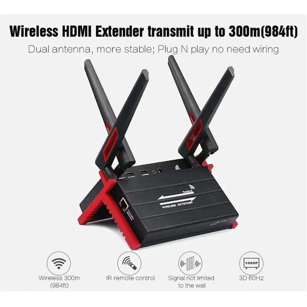 TreasLin 300M HDMI Extender Wireless Transmitter and Receiver for Conference Room Church Living Support IR Control | Электроника
