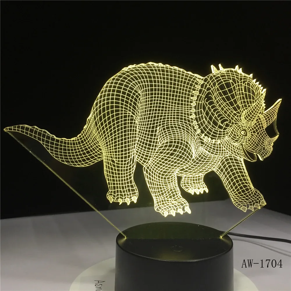 Triceratops Anchiceratops динозавр USB ночной Светильник многоцветный лавовый светодиодный