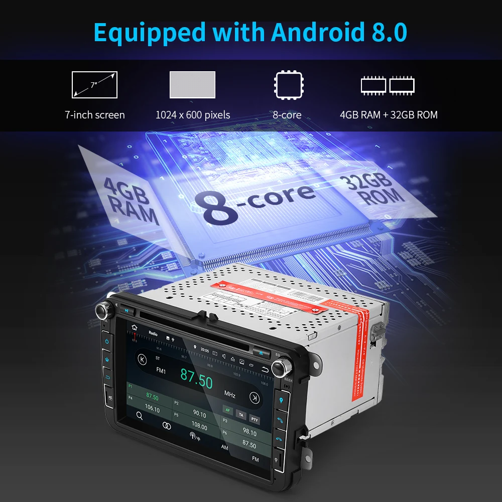 ZEEPIN WG8015 8 дюймов 2 Din Автомобильный мультимедийный плеер Android 0 Восьмиядерный dvd GPS