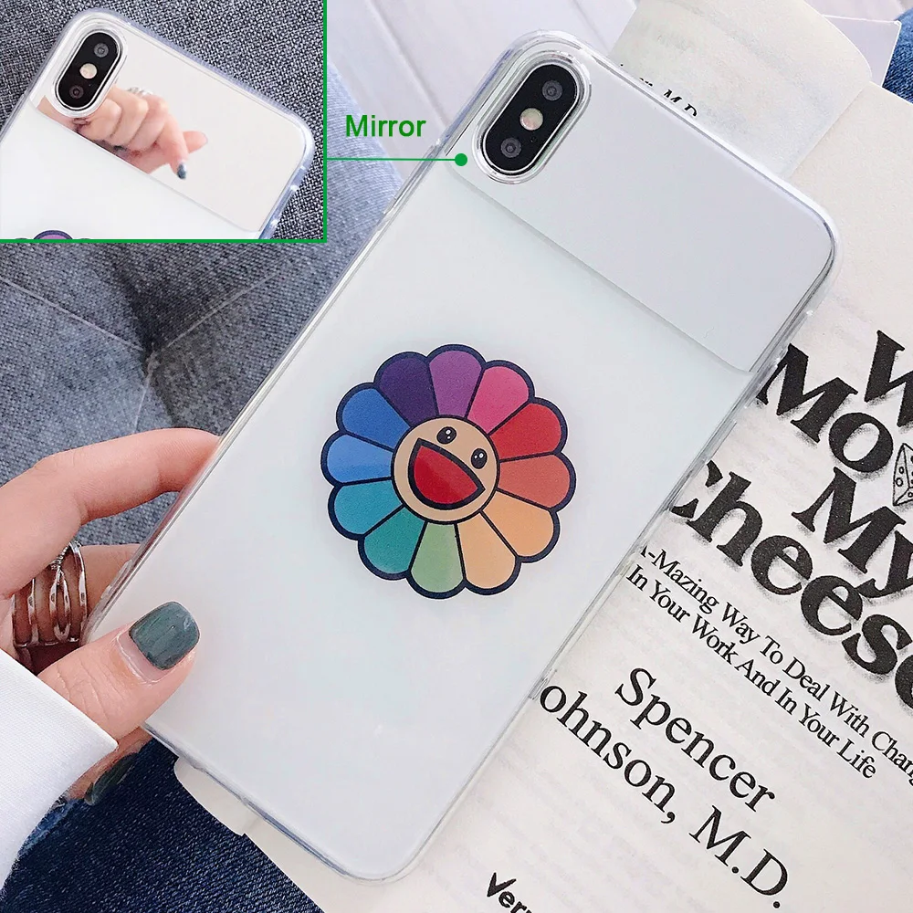 Мягкий чехол JONSNOW Mirror для iPhone 6S 7 8 Plus X XS XR Max глянцевые зеркальные чехлы с цветочным