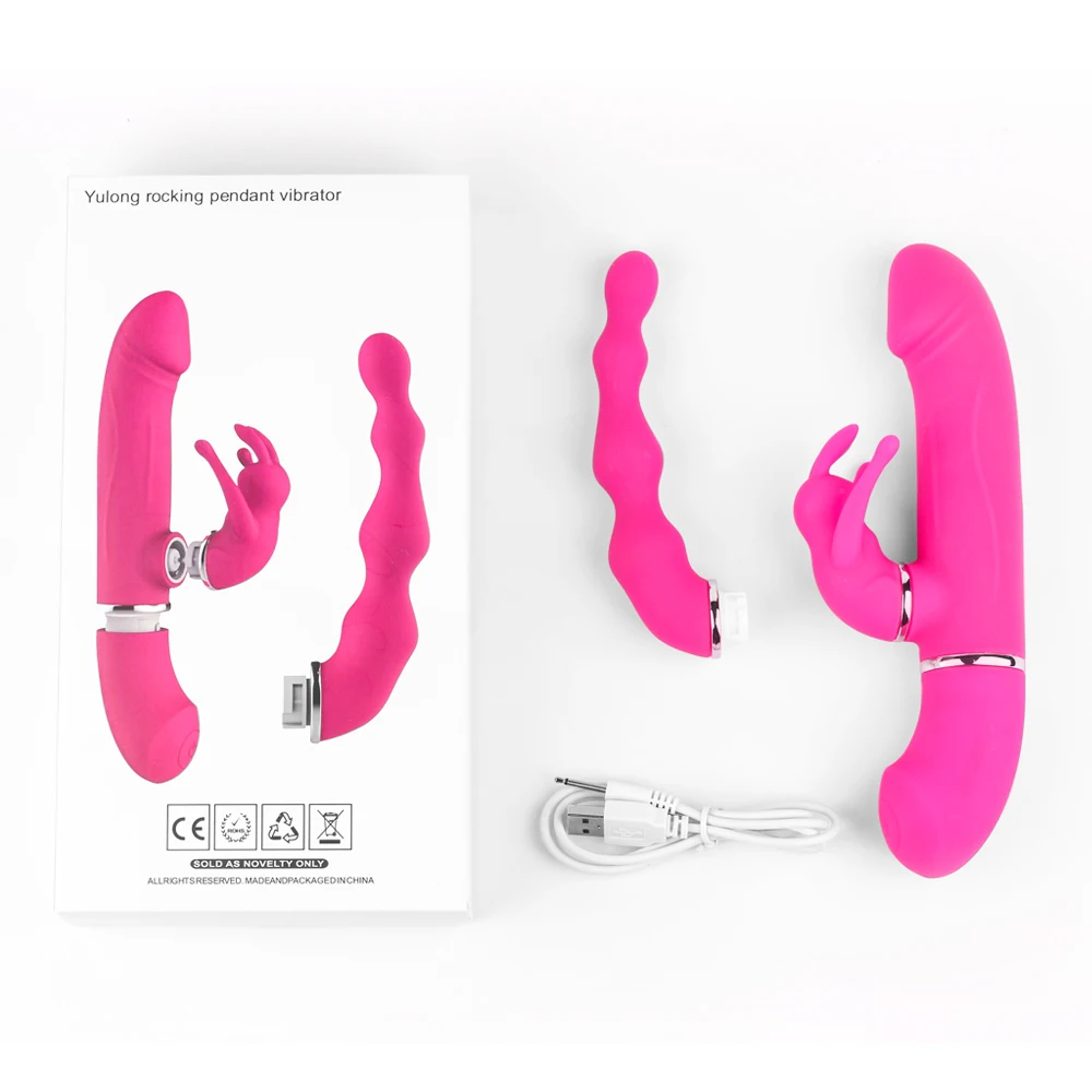 Двойной мотор 360 градусов вращающийся вибратор две головки качающийся