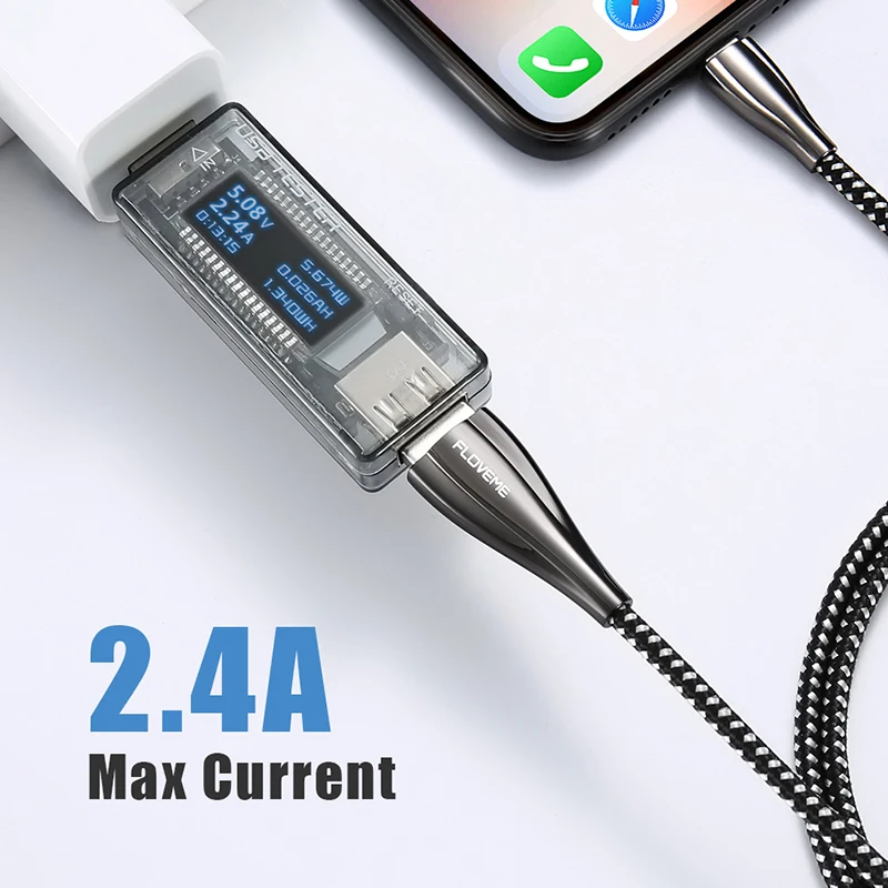 FLOVEME кабель для мобильного телефона iPhone XS MAX XR 7 8 Plus Быстрая зарядка USB кабели iPad 2018