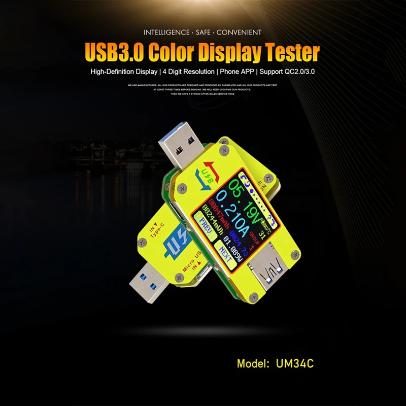 Rd Um34C для приложения Usb 3 0 тип-c Вольтметр постоянного тока Амперметр измеритель