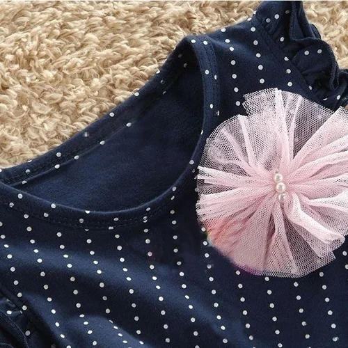 Платье для девочек лето 2019 Модное пышное платье принцессы в горошек без рукавов