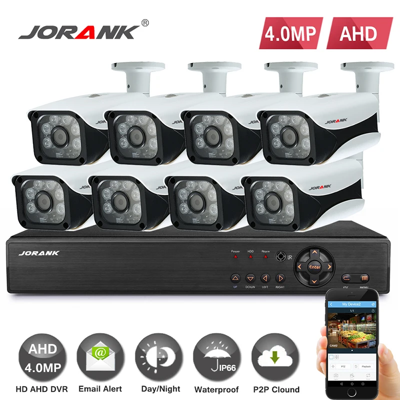8CH 4MP CCTV камера система AHD DVR 8 шт. 4.0MP HD ИК наружная домашняя безопасности P2P
