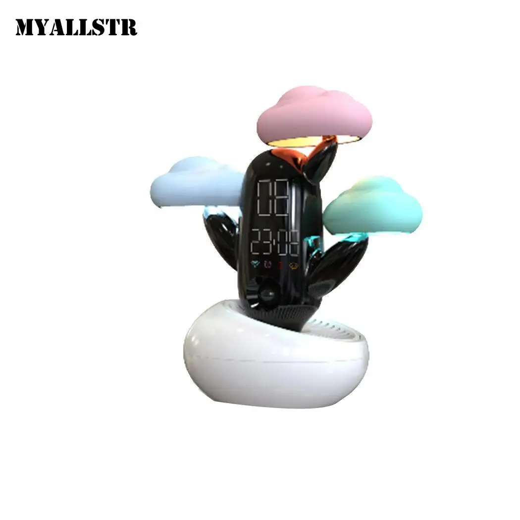Intelligent Home Glowing Temperature Clock Cloud Alarm 5V Unisex Desktop Sound Digital Clocks 3W 2000mAh 500mA DC | Дом и сад