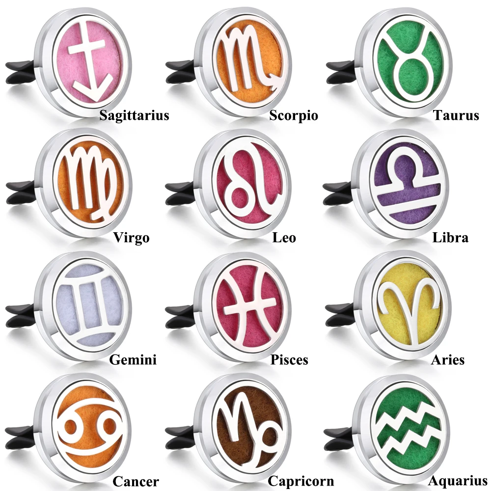 Новый 12 созвездий автомобильный диффузор для эфирных масел парфюмерный медальон