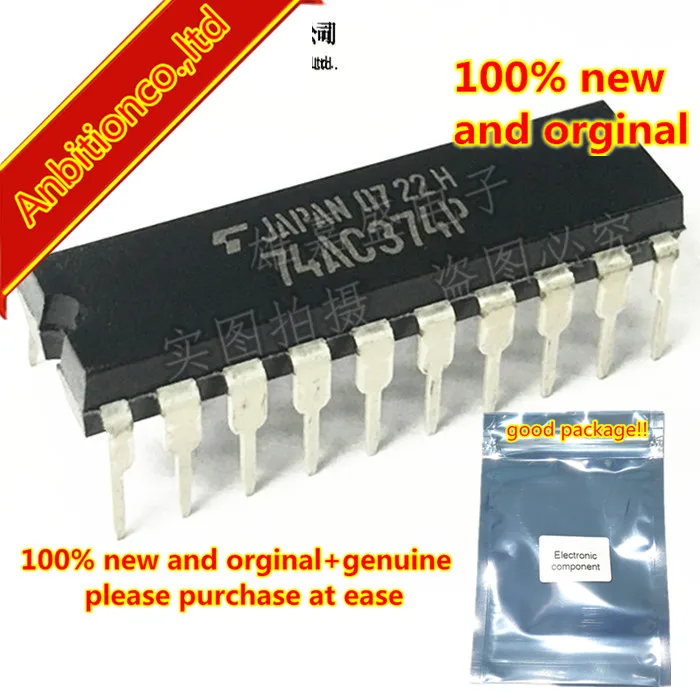 10 шт. 100% новый и оригинальный TC74AC374P 74AC374P 74AC374 DIP20 восьмиугольный d-тип флип-флоп с 3