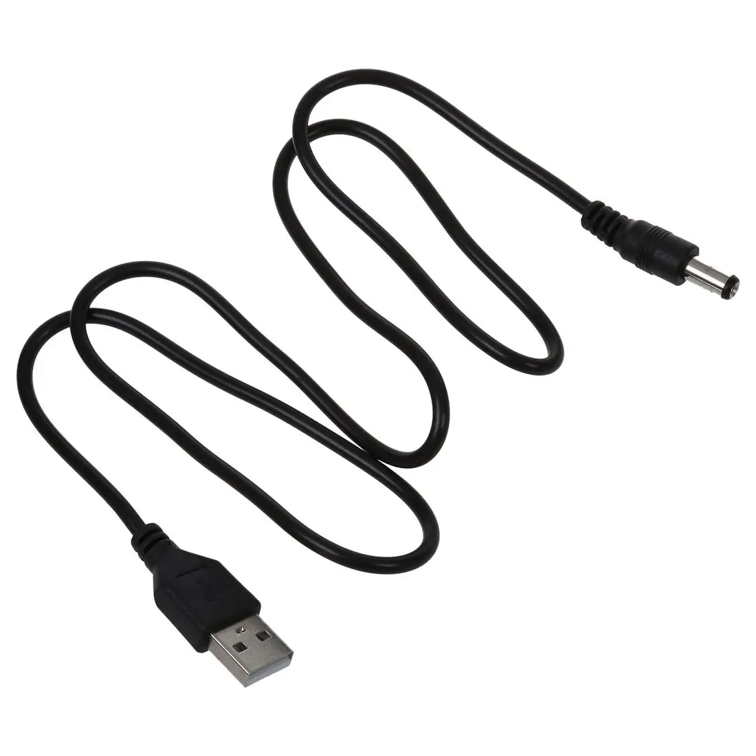 Верхний USB кабель 5 мм/2 1 мм В DC баррель Джек Кабель питания (черный 75 см) |