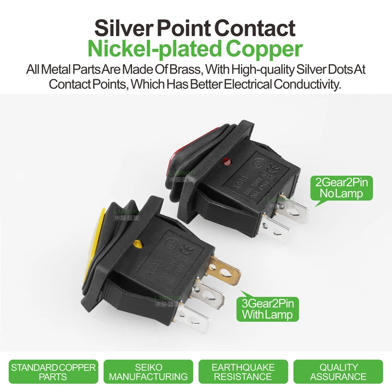 Водонепроницаемый клавишный переключатель LANBOO kcd3 15 А/250 В переменного тока 3