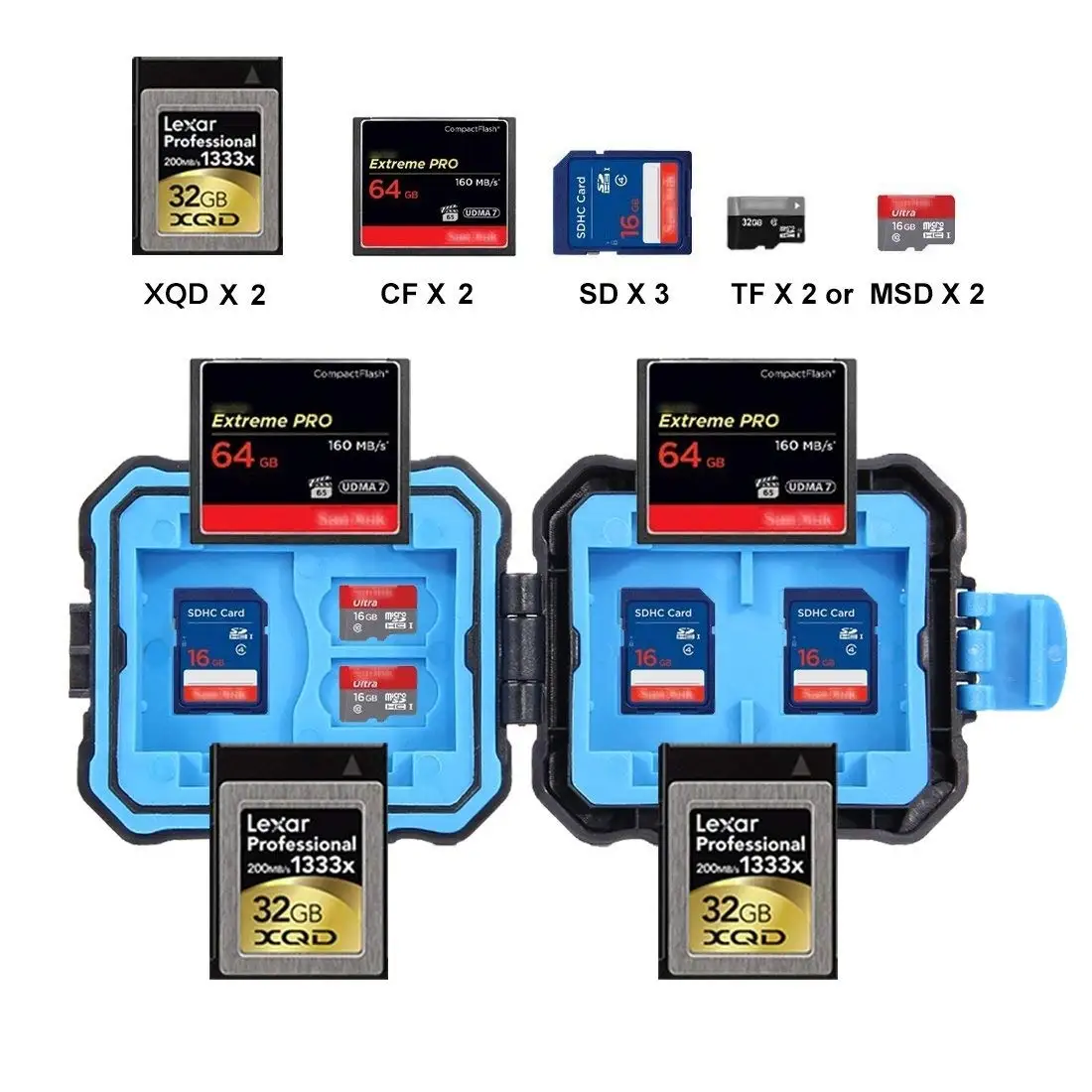 PULUZ чехол для карт памяти водонепроницаемый Micro SD CF TF держатель коробка хранения (9