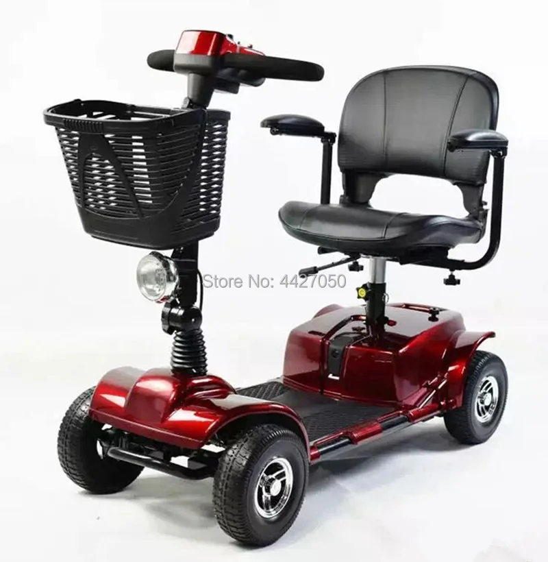 

Free shipping Fashion high quality Four rounds Elderly 4 wheels powerful electric wheelchair