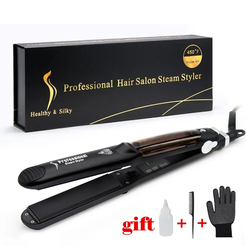 

Professional Steam Hair Straightener Fast Heating Hair Flat Iron Vapor Ceramic