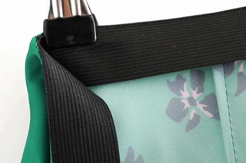 Летняя зеленая юбка с цветочным принтом высокие юбки для женщин до колена