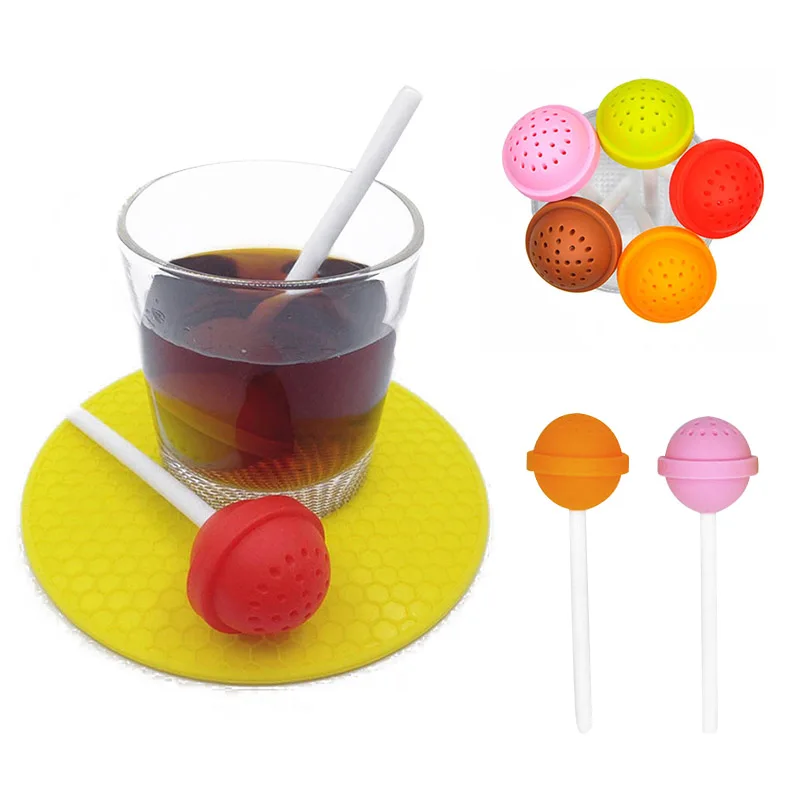 Кухонные приспособления для заварки чая силиконовое ситечко в форме леденца 1 шт.