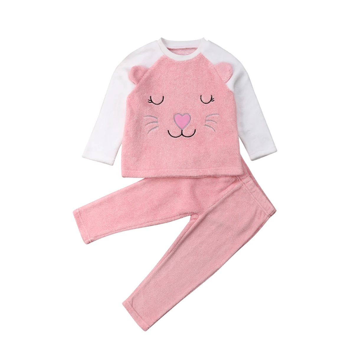 Baby Warm Soft Pajamas Clothes Sets Toddler Babies Girls Cartoon Top Pants Warming Outfits Sleepwear Homewear 0-3T | Детская одежда и