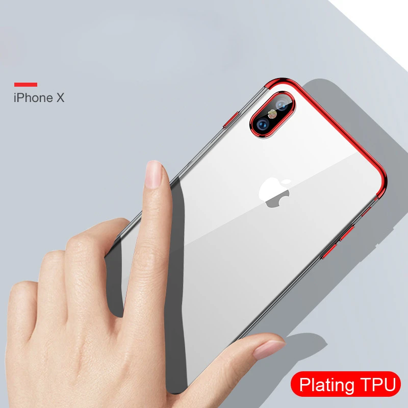 Plating Case Clear Soft TPU Back Rose Gold Phone For iPhone 6 6S 7 8 Plus Lightweight Cover X Jkke | Мобильные телефоны и
