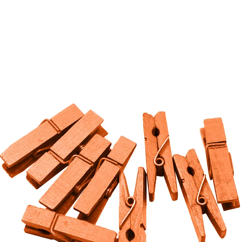 CNIM Hot 100X Multicolored Wooden Clips Brackets Clothespins Decorative Wood Photo Paper Peg | Дом и сад
