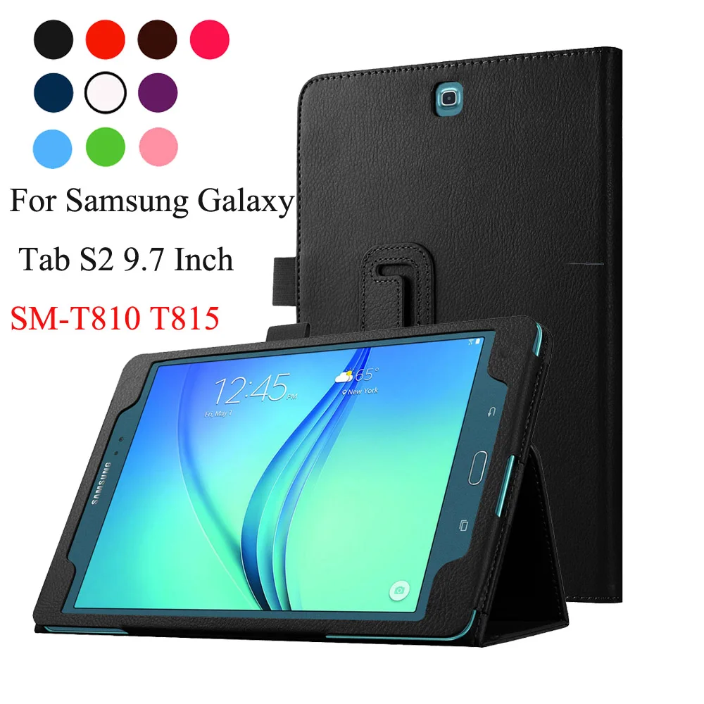 Чехол книжка для Samsung Galaxy Tab S2 9 7 T810 T815 из искусственной кожи с откидной крышкой и