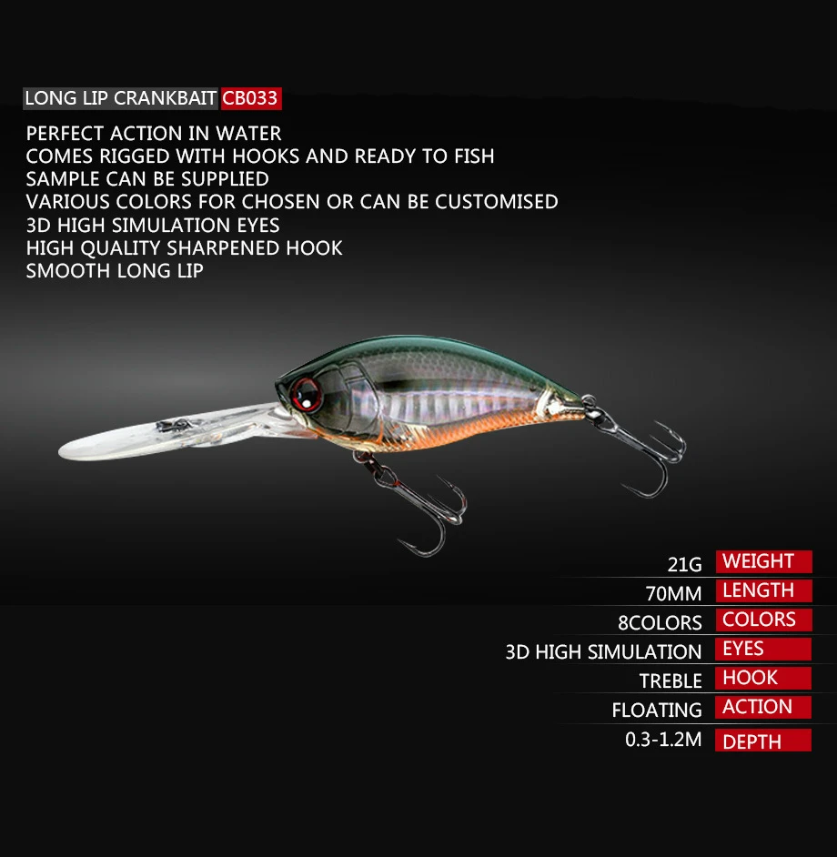 Crankbait Рыболовная Приманка 12 г/70 мм Кривошип искусственный Жесткий Topwater
