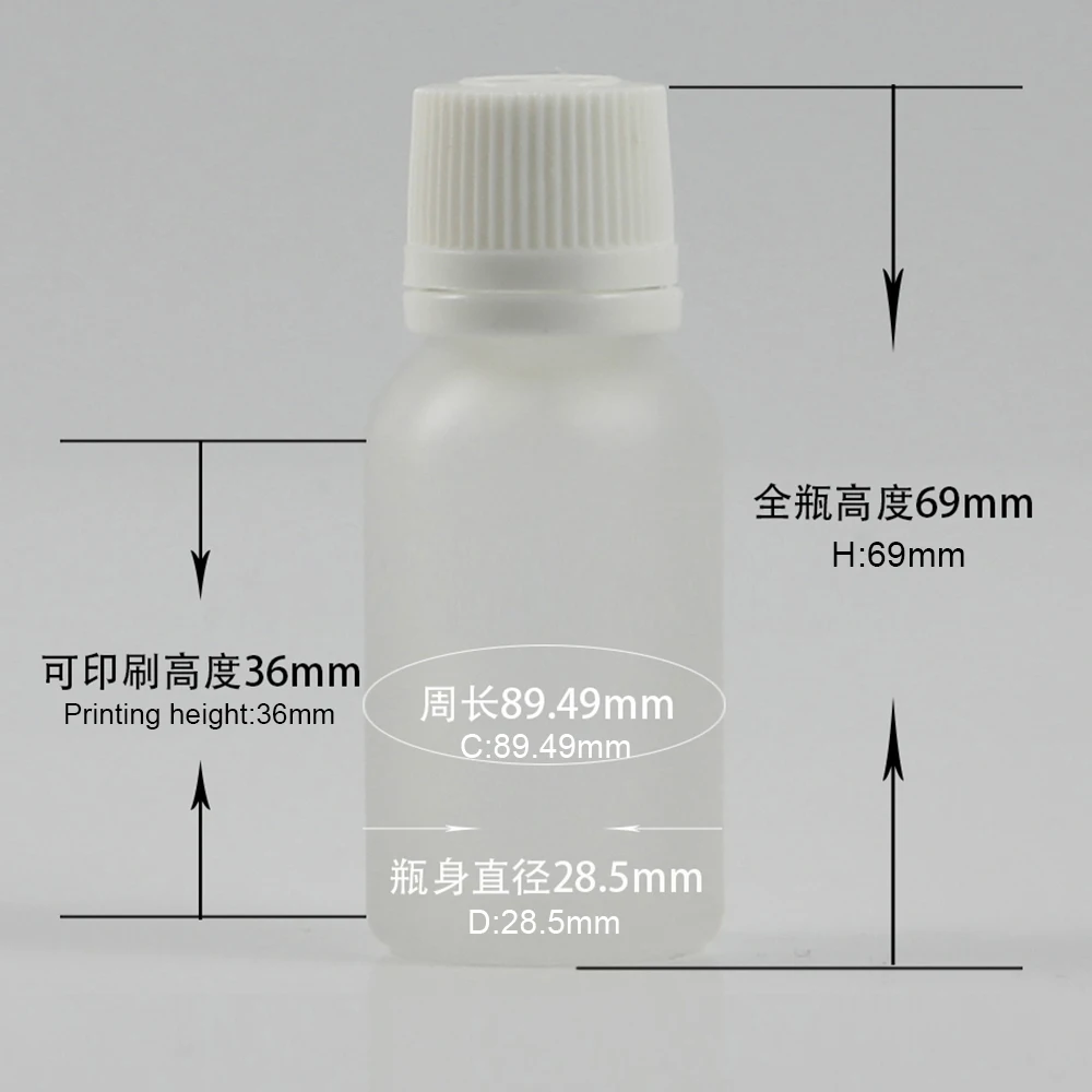 Portable round 15ml eye oil container, wholesale empty liquide glass bottle for perfume