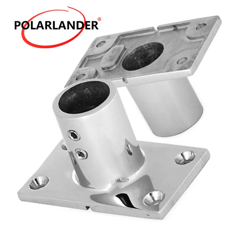 

2 Pieces 90 Degree square bottom tube base Rectangular Base Hardware Stainless Steel 22mm 7/8 Inch For Boat Marine Yacht
