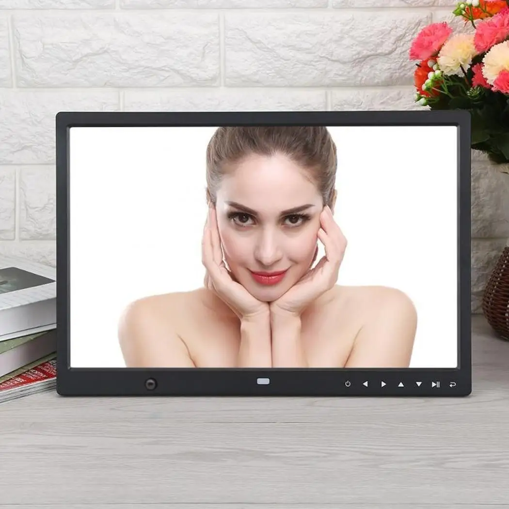 Ультра тонкий цифровая фоторамка Широкоэкранный светодиодный AC 100 240 V 50/60Hz HD TXT