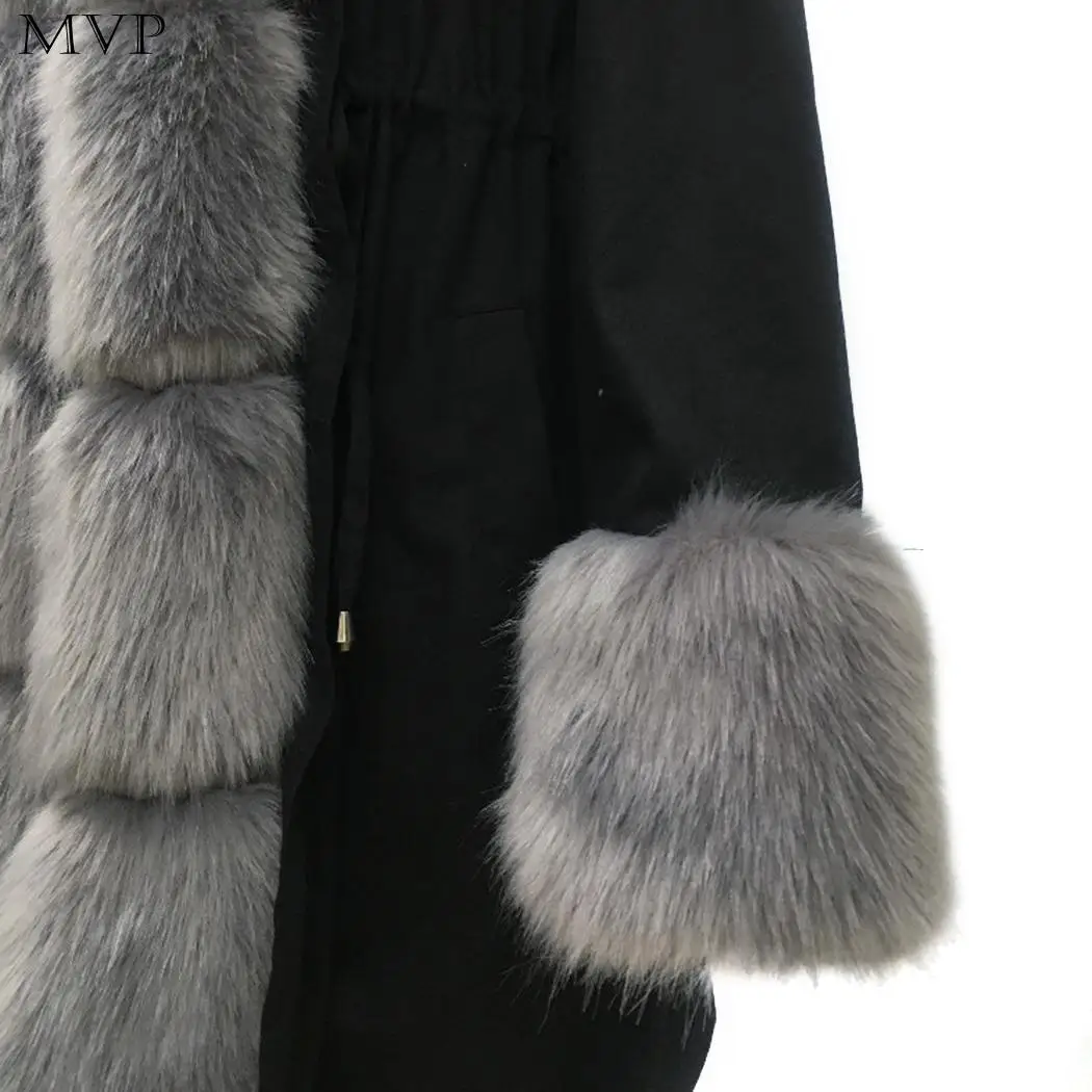 fashion 2018 autumn Winter women fur Coat Women Casual Hooded Long Sleeve Faux Fur | Женская одежда