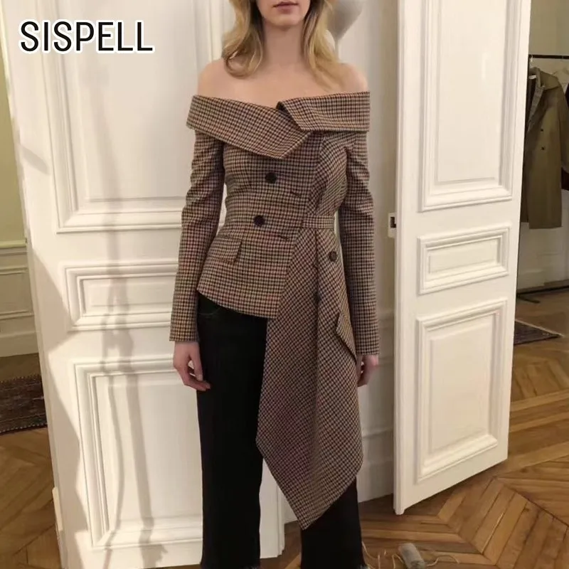 SISPELL Лето нагрудные Куртка с воротником для Для женщин длинным рукавом шов