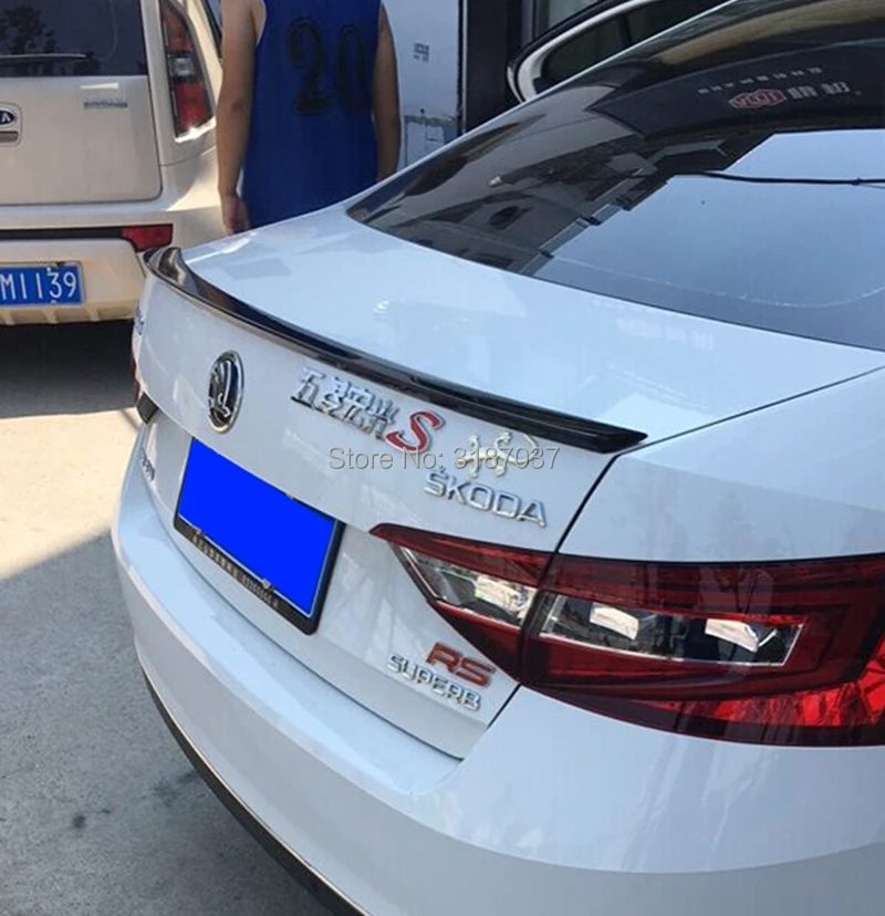 Спойлер для Skoda Superb 2016 АБС пластик Неокрашенный задний спойлер на крыло крышу