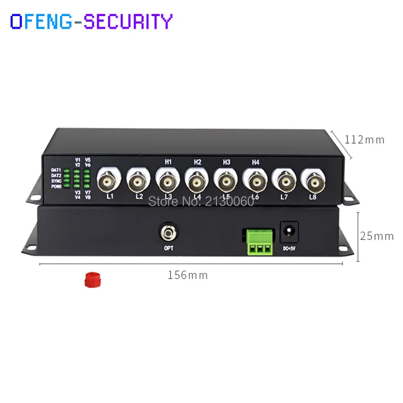1 Pair 8CH AHD/CVI Video+1CH RS485 data video digital optical converter SM single fiber FC port 20KM Fiber Optical Extender |