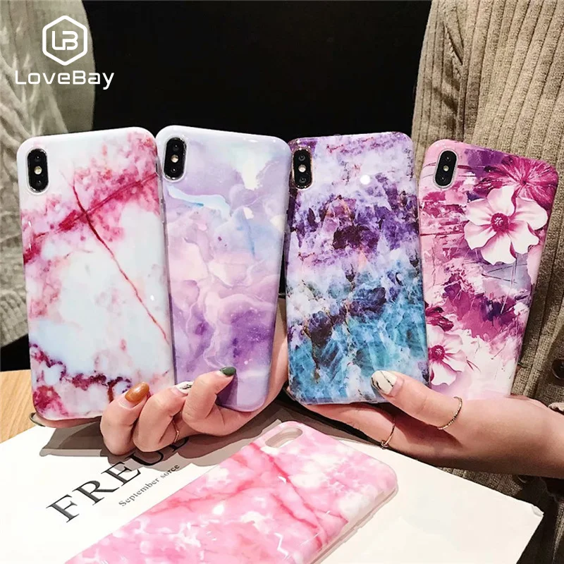 Lovebay Phone Case For iPhone 6 6s 7 8 Plus X XR XS Max Fashion Colorful Marble Soft TPU Silicone Fundas |