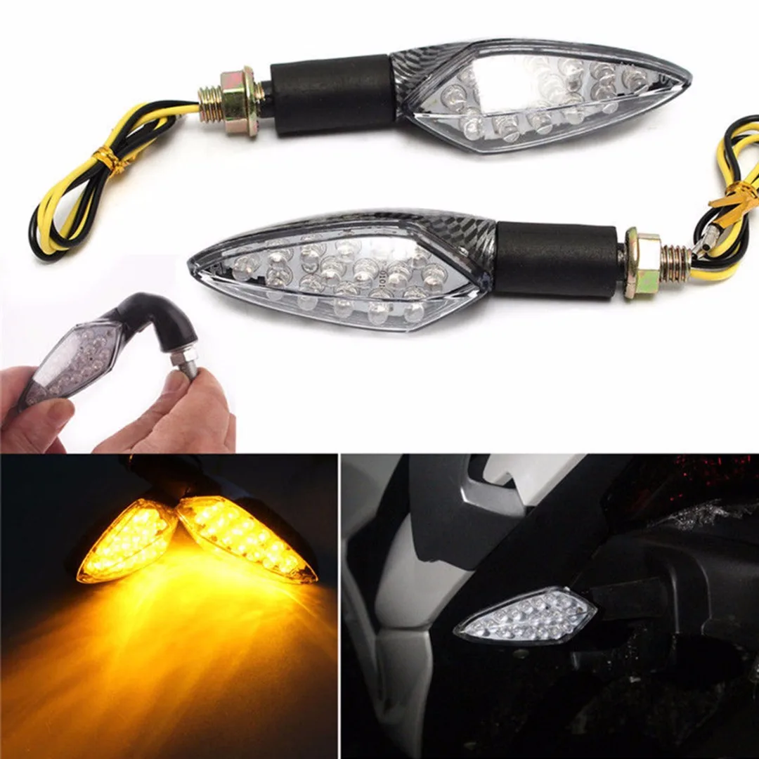 2 шт./компл. 12V Индикатор сигнала поворота мотоцикла LED светильник янтарного