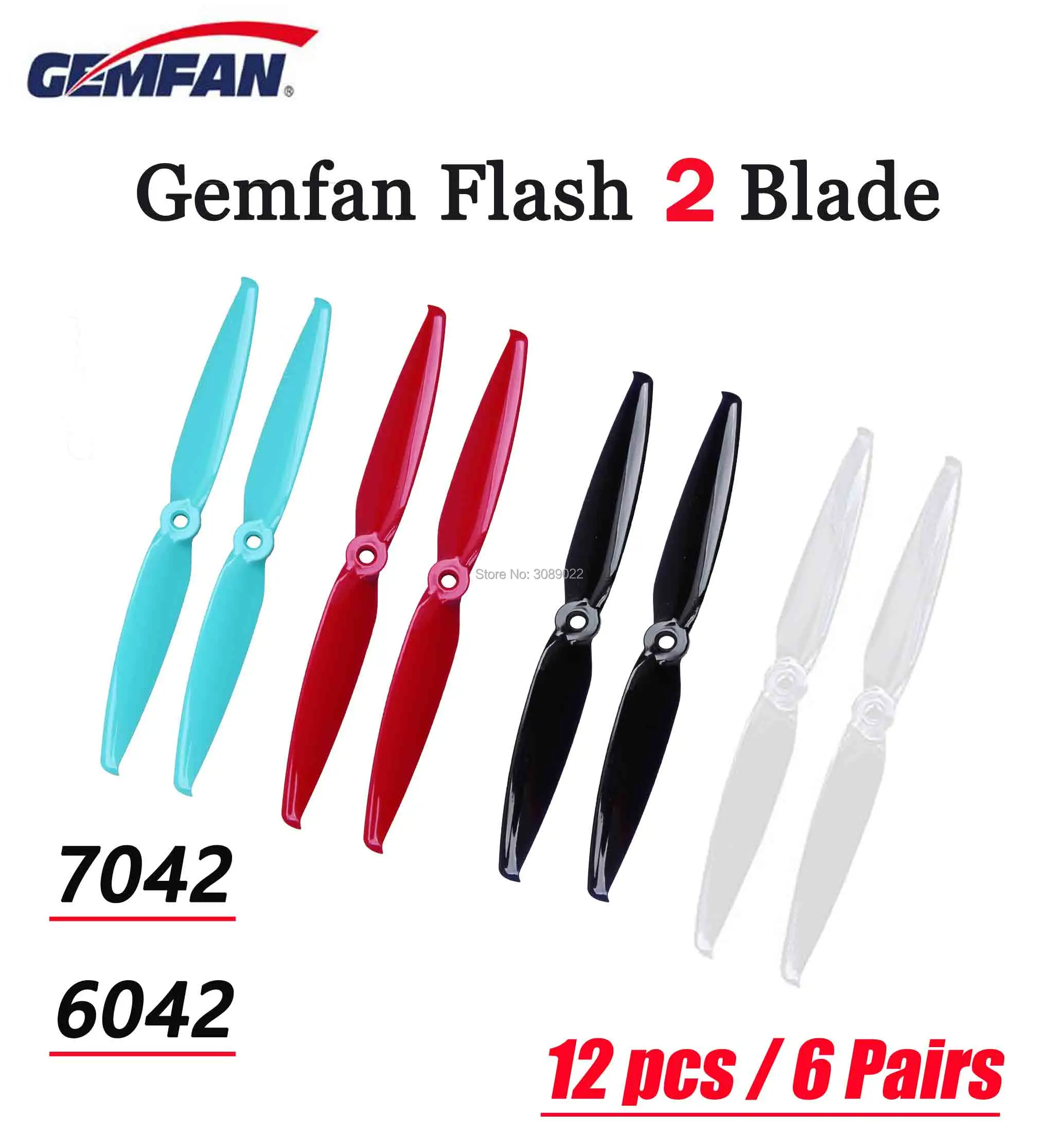 12 шт./6 пар Gemfan Flash 7042 7 0x4 2/6042 6 2 PC Лопасти пропеллер 5 мм монтажное отверстие FPV