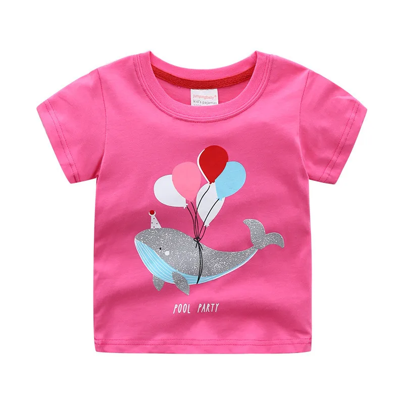 Jumpingbaby 2019 футболка с единорогом для девочек детская одежда маленьких летние топы