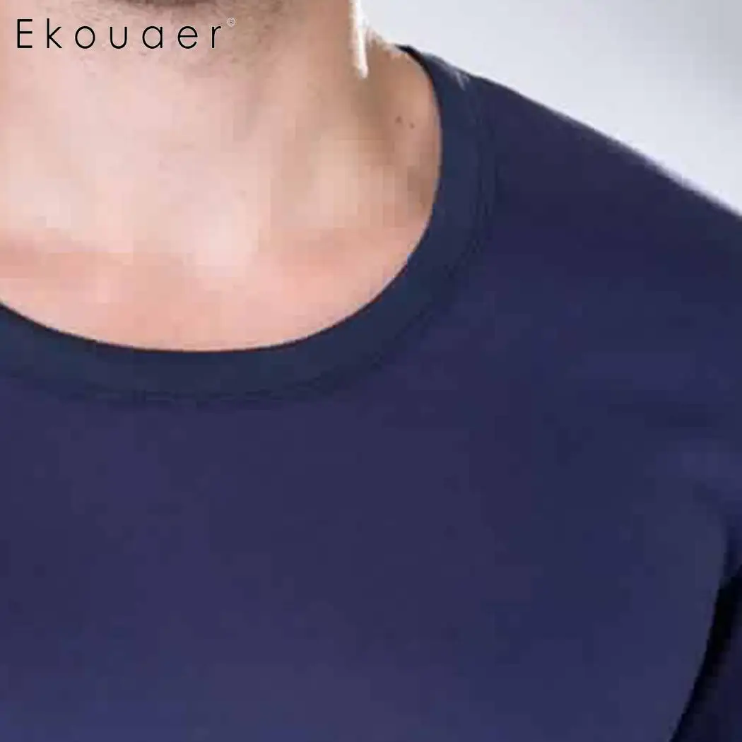 Термобелье Ekouaer мужское кальсоны с длинным рукавом осенне-зимняя рубашка штаны