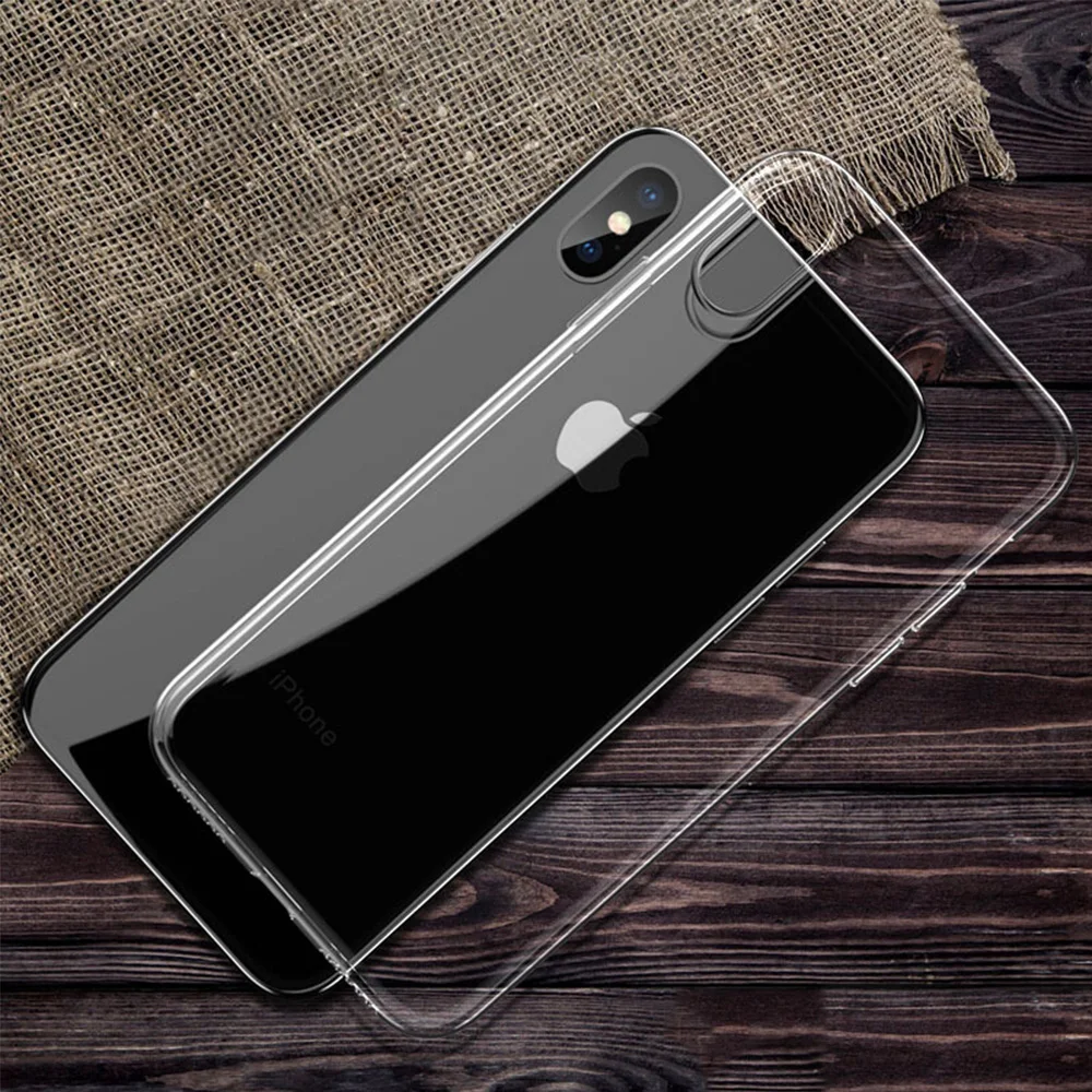HD Прозрачный чехол для iPhone X XS 11 Pro Max телефона Силиконовый мягкий прозрачный XR 8 7 6 S